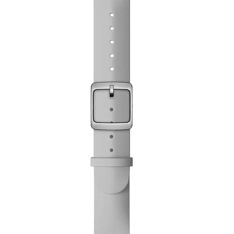 SILICONE STRAP GREY-18MM SCW LIGHT, SILVER CLASP