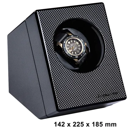 Watch Winder f&ouml;r 1 Klocka (Kolfiber) Med Adapter