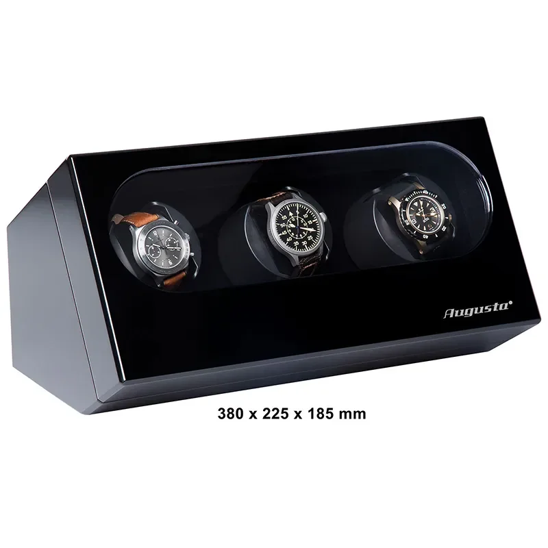 Watch Winder för 3 Klockor (Svart) Med Adapter