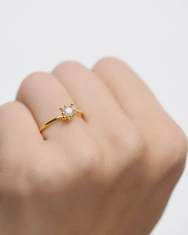 PDPAOLA GREY FLEUR Ring AN01-C93 58