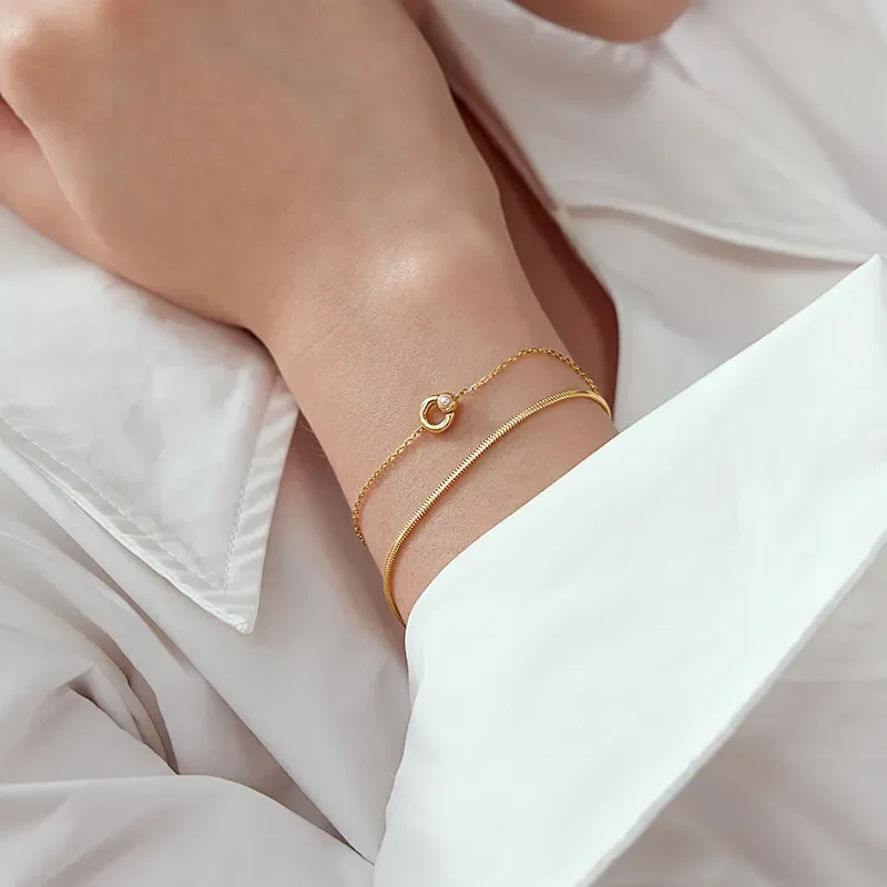 Ania Haie HOOP FRESHWATER PEARL Armband B058-03G