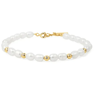 Ania Haie FRESHWATER PEARL AND CUBIC ZIRCONIA Armband B058-05G