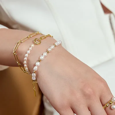 Ania Haie FRESHWATER PEARL AND CUBIC ZIRCONIA Armband B058-05G