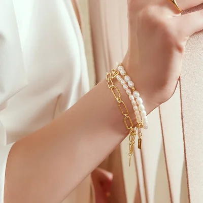 Ania Haie FRESHWATER PEARL AND CUBIC ZIRCONIA Armband B058-05G