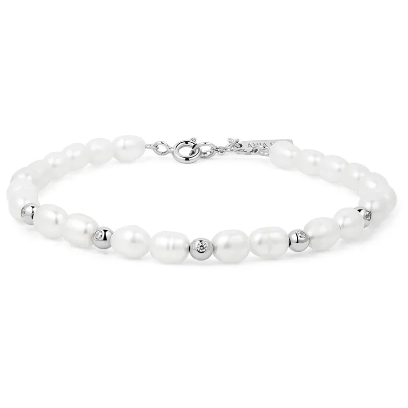 Ania Haie FRESHWATER PEARL AND CUBIC ZIRCONIA Armband B058-05H