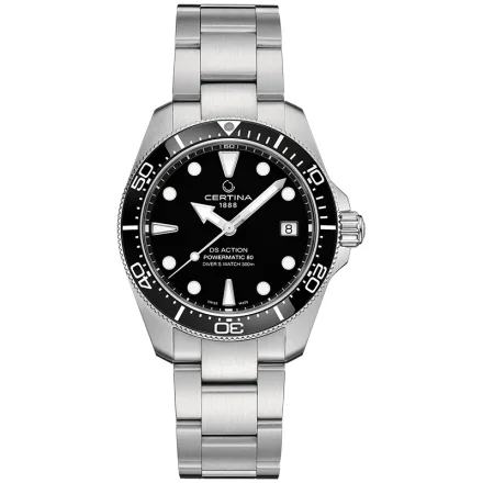DS Action 38mm Mechanical, automatic winding80 h Power ReserveNivachronETASwiss Made Diver's watch 300m according to ISO 6425:2018 - C048.807.11.051.00 
