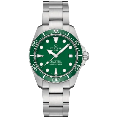 DS Action 38mm Mechanical, automatic winding
80 h Power Reserve
Nivachron
ETA
Swiss Made Diver's watch 300m according to ISO 6425:2018 - C048.807.11.091.00 