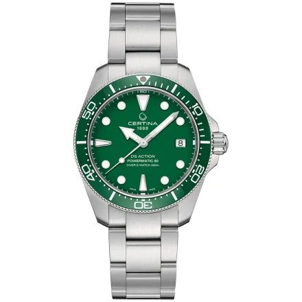 DS Action 38mm Mechanical, automatic winding80 h Power ReserveNivachronETASwiss Made Diver's watch 300m according to ISO 6425:2018 - C048.807.11.091.00 