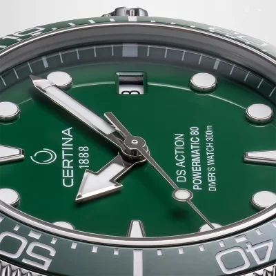 DS Action 38mm Mechanical, automatic winding
80 h Power Reserve
Nivachron
ETA
Swiss Made Diver's watch 300m according to ISO 6425:2018 - C048.807.11.091.00 