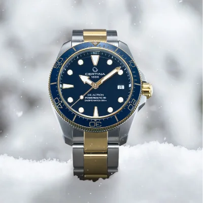 DS Action 38mm Mechanical, automatic winding
80 h Power Reserve
Nivachron
ETA
Swiss Made Diver's watch 300m according to ISO 6425:2018 - C048.807.22.041.00 