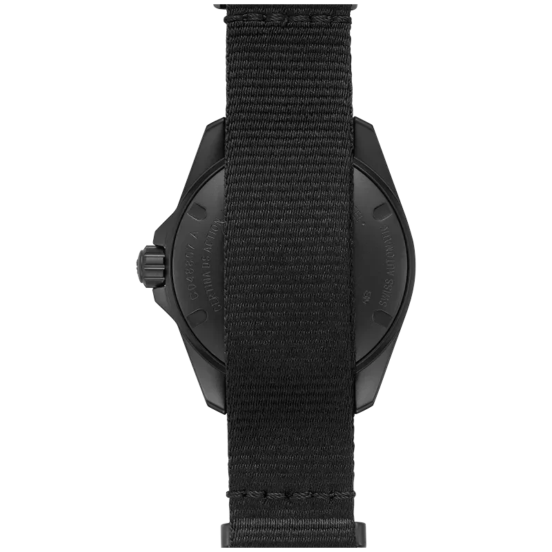 DS Action 38mm Mechanical, automatic winding
80 h Power Reserve
Nivachron
ETA
Swiss Made Diver's watch 300m according to ISO 6425:2018 - C048.807.38.051.00 