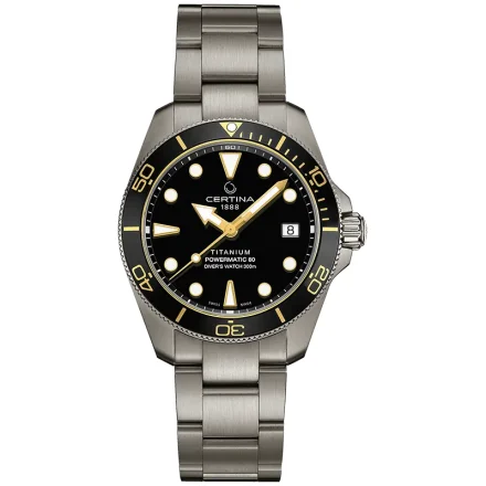 DS Action 38mm Mechanical, automatic winding80 h Power ReserveNivachronETASwiss Made Diver's watch 300m according to ISO 6425:2018 - C048.807.44.051.00 