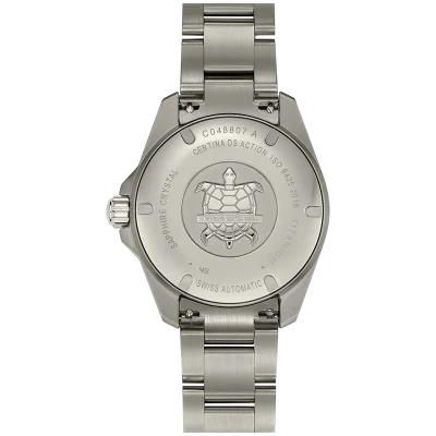 DS Action 38mm Mechanical, automatic winding
80 h Power Reserve
Nivachron
ETA
Swiss Made Diver's watch 300m according to ISO 6425:2018 - C048.807.44.051.00 