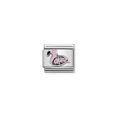 Nomination Composable Classic Flamingo Länk med rosa Zirconia