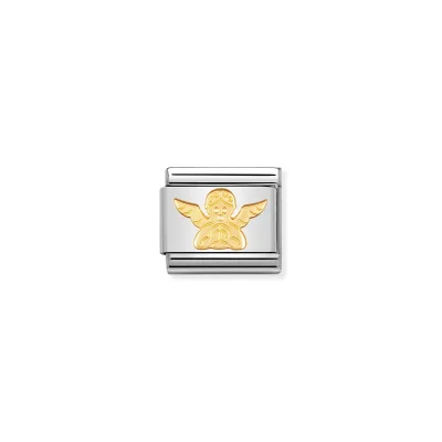 Nomination Composable Classic Länk Angel i bonded guldfärg