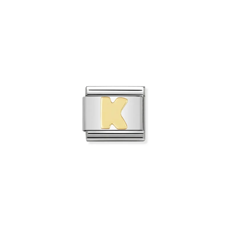 Nomination Composable Classic Länk Bokstav K i bundet guld