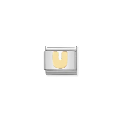Nomination Composable Classic Länk Bokstav U i bonded guld