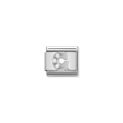 Nomination Composable Classic Länk Buchstav G i Silver och Zirkonia