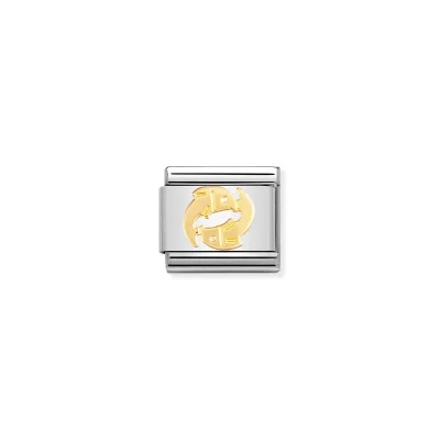 Nomination Composable Classic Länk Fiskarna i bonded gult guld