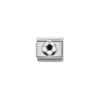 Nomination Composable Classic Länk Fotboll i Silver och Emalj