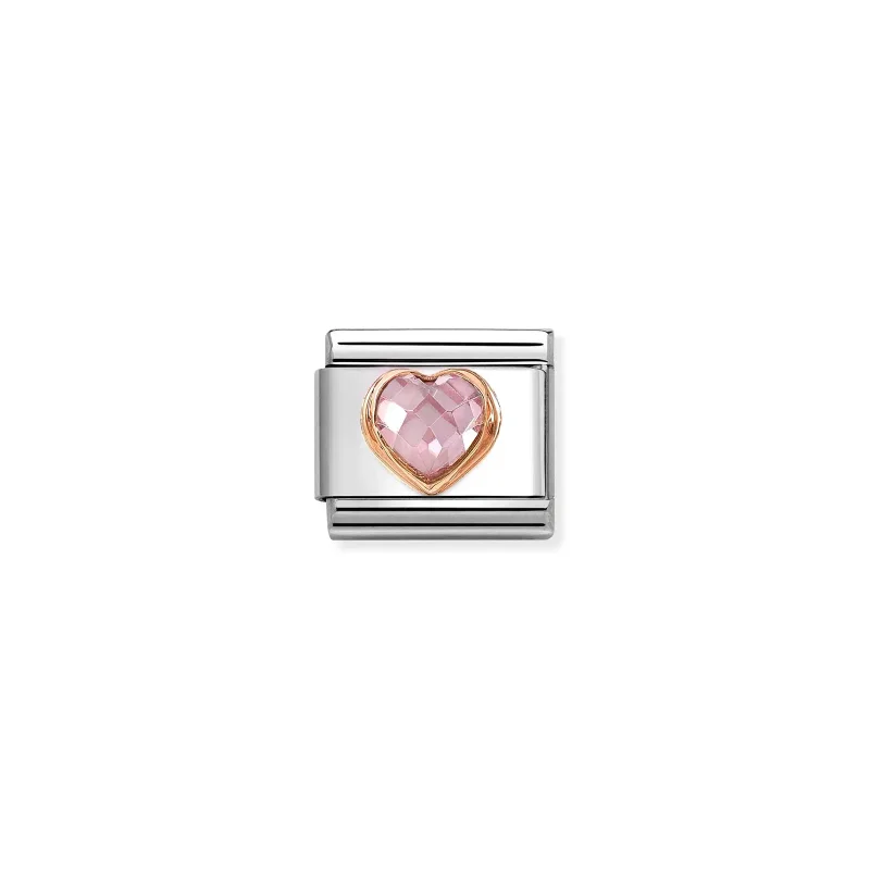 Nomination Composable Classic Lnk, Heart med Rosa CZ