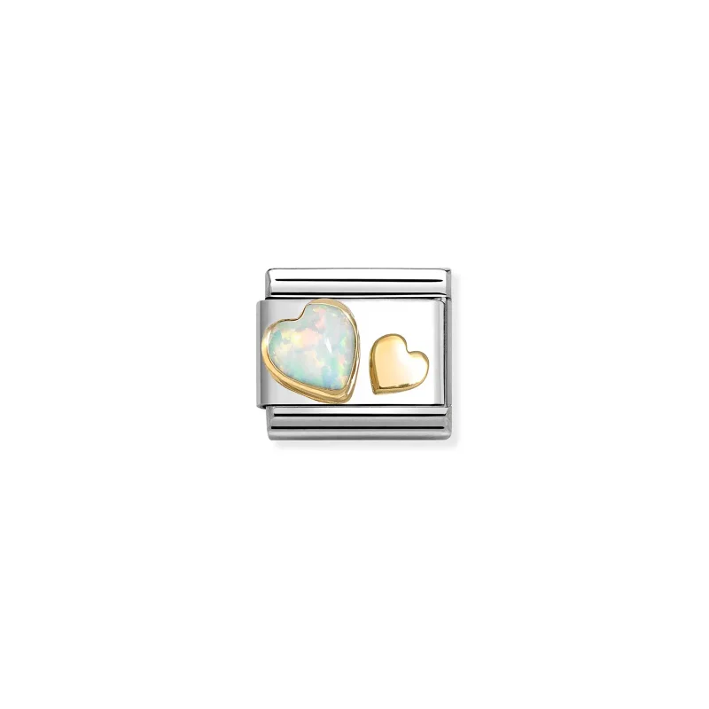 Nomination Composable Classic Länk, Hearts, White Opal