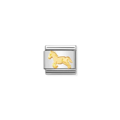 Nomination Composable Classic Länk Horse i Bondat guld