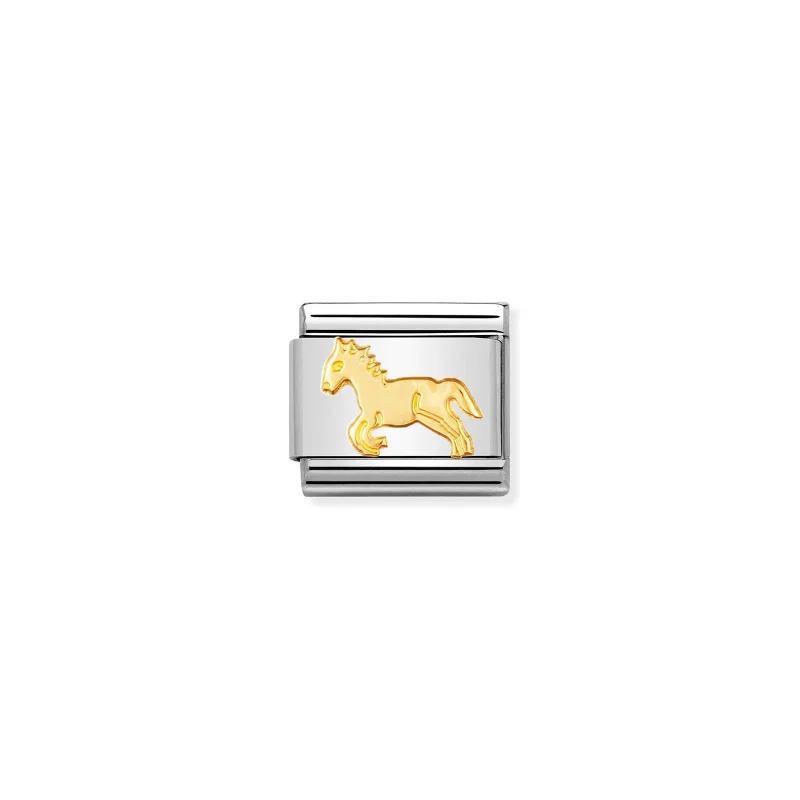 Nomination Composable Classic Länk Horse i Bondat guld