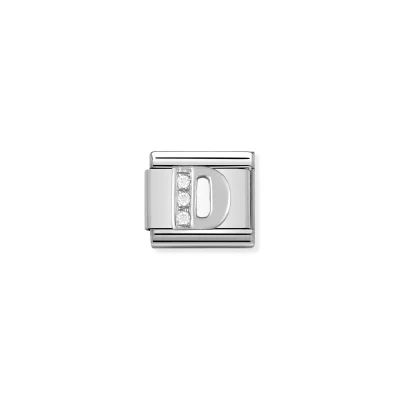 Nomination Composable Classic Länk Letter D i Silver och Stenar
