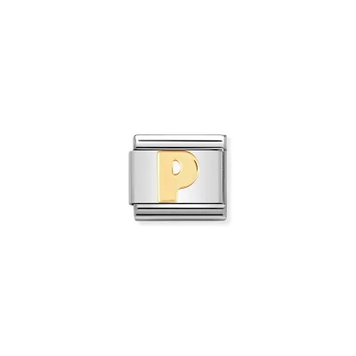 Nomination Composable Classic Länk Letter P i bonded guldfärg