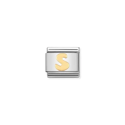 Nomination Composable Classic Länk Letter S i bonded yellow gold
