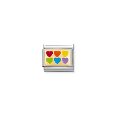 Nomination Composable Classic Länk Rainbow Hearts