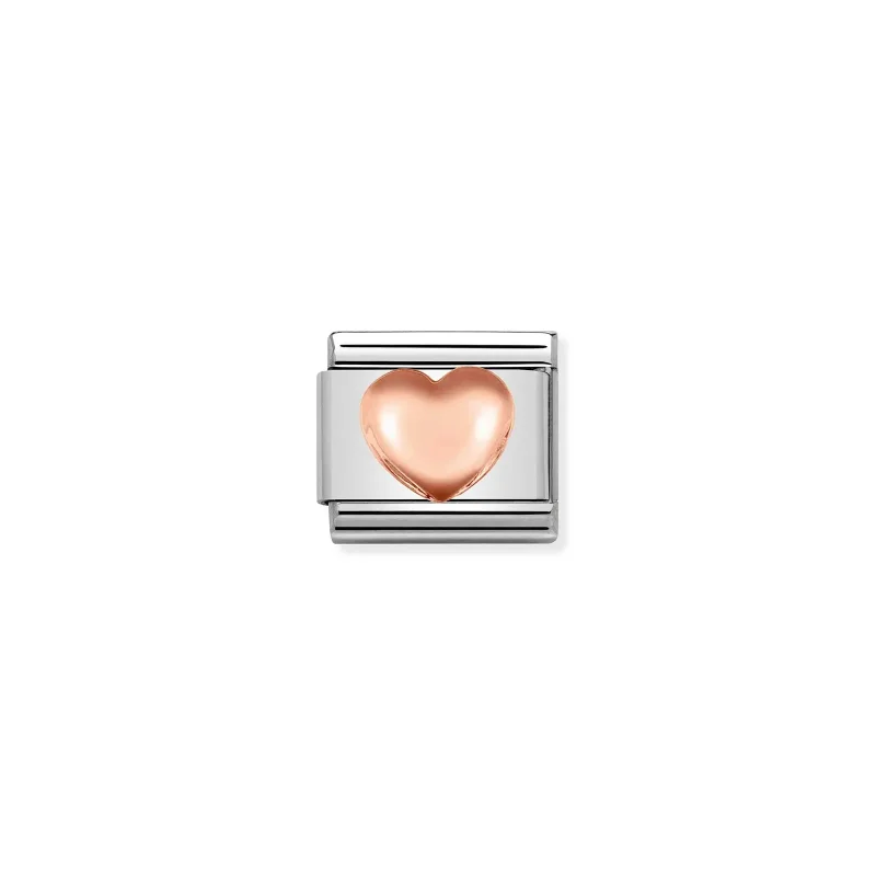 Nomination Composable Classic Länk Raised Heart in bonded rose gold
