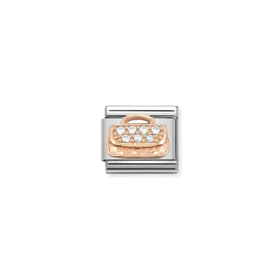 Nomination Composable Classic Länk Roséguld Handbag med Zirkonia
