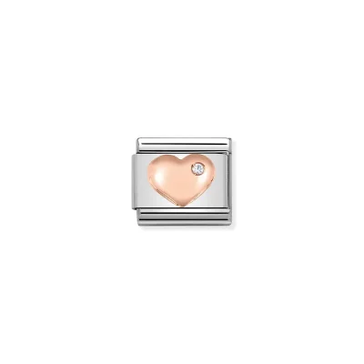 Nomination Composable Classic Länk Rose Gold Heart med Sten