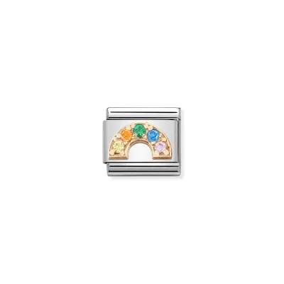 Nomination Composable Classic Länk Rosegold Zirconia Rainbow