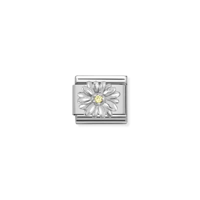 Nomination Composable Classic Länk, Silver Daisy, Yellow CZ