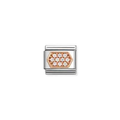 Nomination Composable Classic Länk, White CZ Pavé Hex.