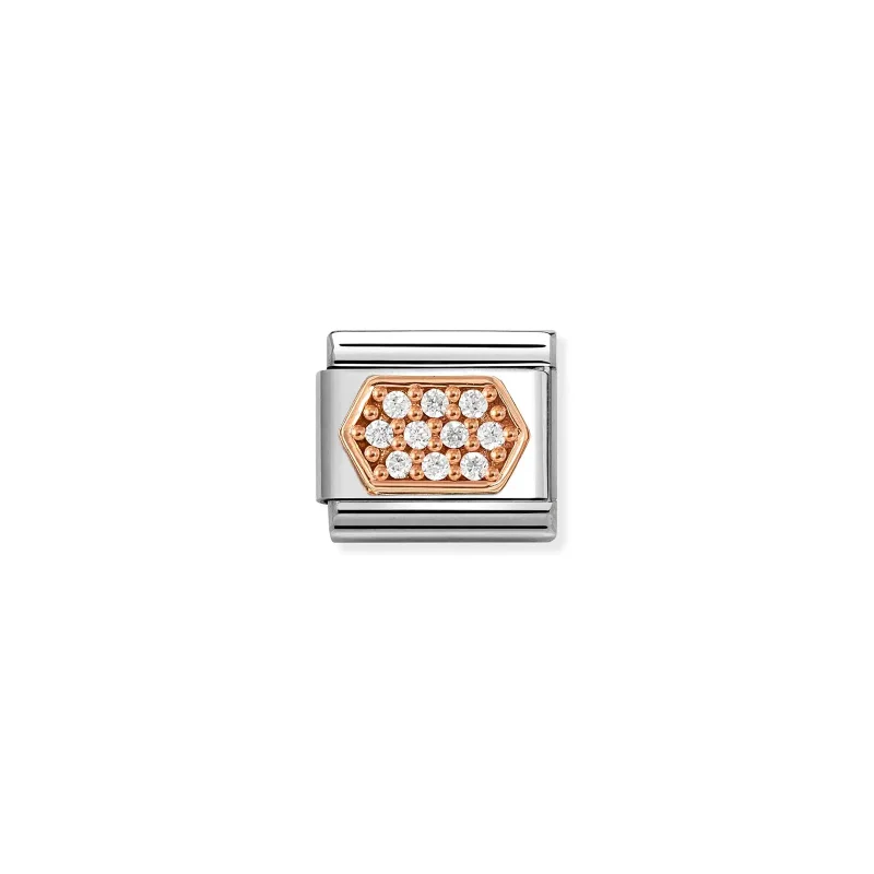 Nomination Composable Classic Länk, White CZ Pavé Hex.