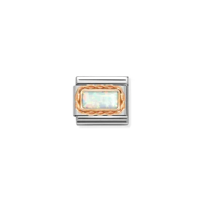 Nomination Composable Classic Länk, White Opal in rose gold