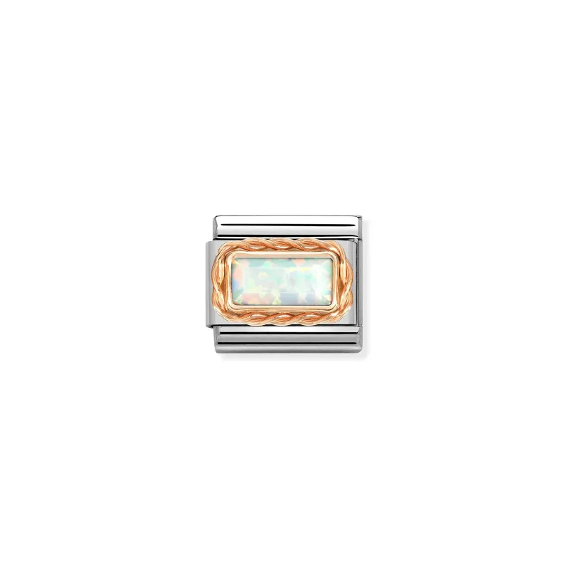 Nomination Composable Classic Länk, White Opal in rose gold