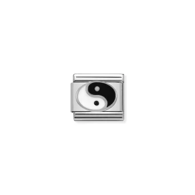 Nomination Composable Classic Länk Yin Yang i Silver och Emalj