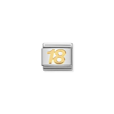 Nomination Composable Classic Länk guld Nummer 18