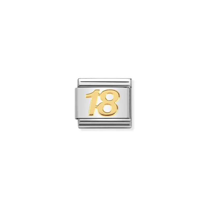 Nomination Composable Classic Länk guld Nummer 18