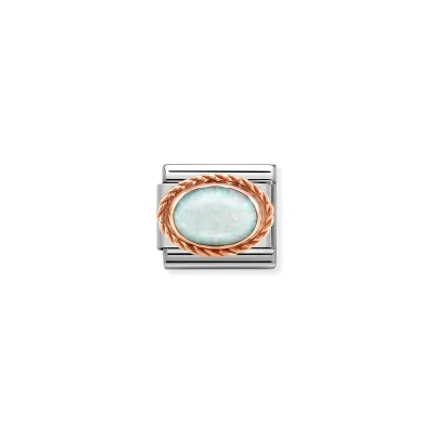 Nomination Composable Classic Länk i Roséguld, Vit Opal