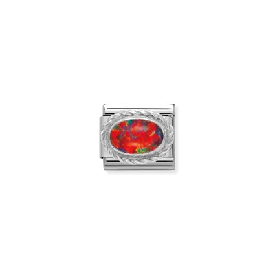 Nomination Composable Classic Länk i Silver med röd Opal