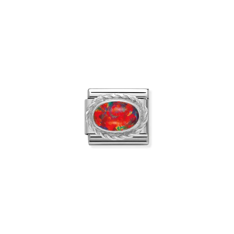 Nomination Composable Classic Länk i Silver med röd Opal