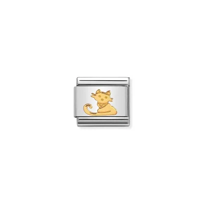 Nomination Composable Classic Länk med Guld Sittande Katt