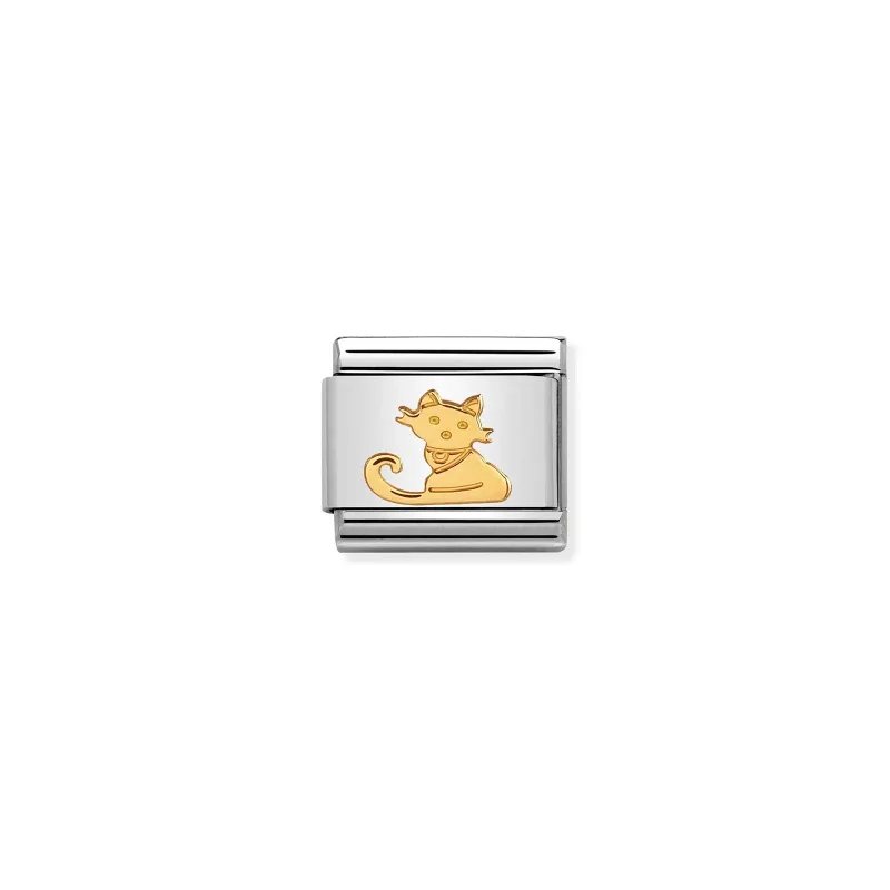 Nomination Composable Classic Länk med Guld Sittande Katt