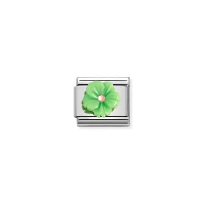 Nomination Composable Classic Mother of Pearl Green Flower Länk